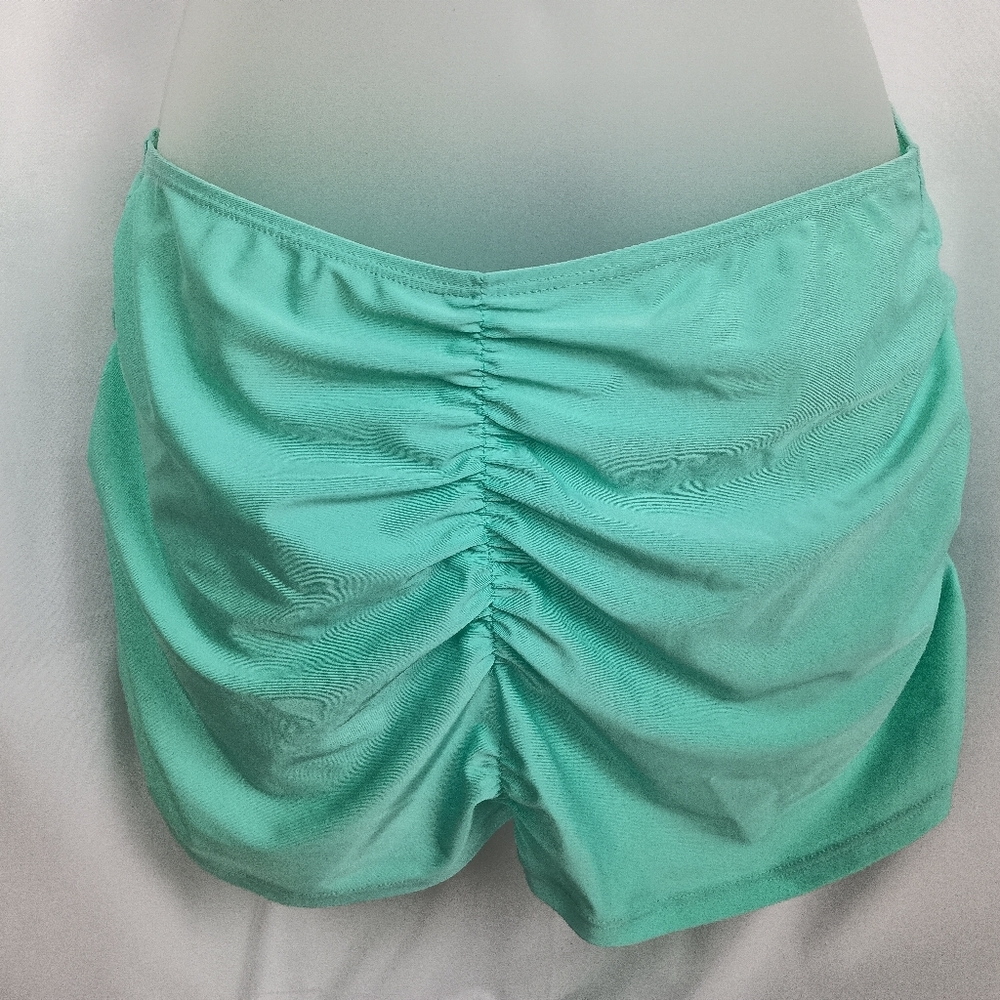 NWT PRETTY LITTLE THINGS Mint Aqua Green Ruched Swim Skirt (#891)‎